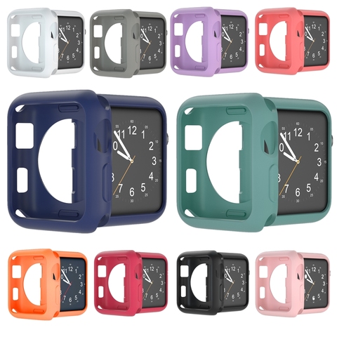 Étui en Silicone pour Apple Watch série 6/5/4/3/2/1/SE couverture arrière transparent protection d'écran en TPU pour iWatch édition 44 MM 40MM 38 42MM ► Photo 1/6