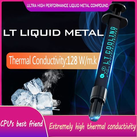 Pâte métallique conductrice thermique, graisse pour CPU GPU liquide de refroidissement Ultra LT-100 W/mK 128g 3g, 1.5 ► Photo 1/6