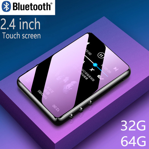 Bluetooth 5.0 lecteur mp3 2.4 pouces plein écran tactile haut-parleur intégré avec e-book FM radio enregistreur vocal lecture vidéo ► Photo 1/6