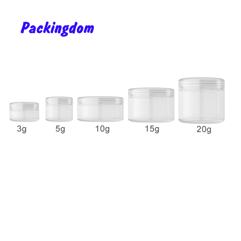 50pcs récipient en plastique crème pot clair paillettes vides emballage petite pommade poudre cosmétique boîte de rangement 3g 5g 10g 15g 20g ► Photo 1/6