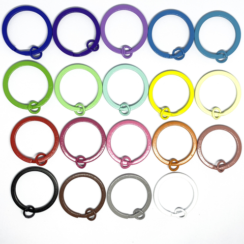 Porte-clés rond en métal, 19 couleurs, 30mm, anneaux fendus, unisexe, accessoires de fabrication, 20 pièces/lot ► Photo 1/6