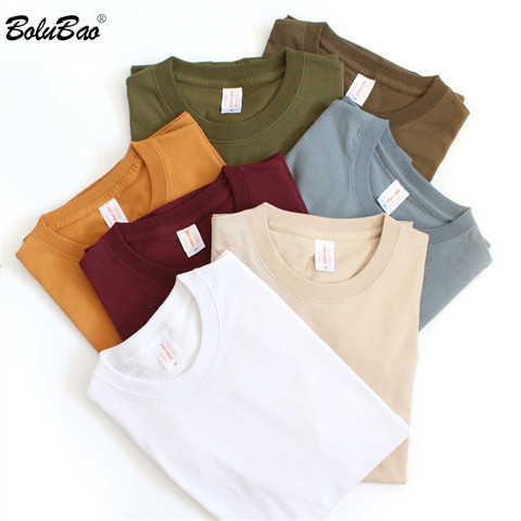 BOLUBAO – T-Shirt manches courtes en coton pour homme, coupe Slim, col rond, couleur unie, unisexe ► Photo 1/6