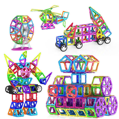 30/46 pièces grande taille magnétique concepteur aimant blocs de construction avec 2 roues accessoires éducatifs constructeur jouets pour les enfants ► Photo 1/6