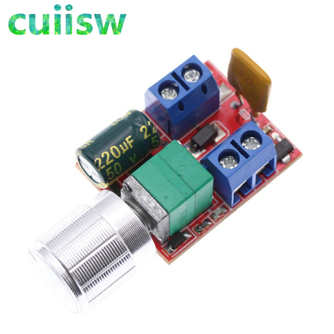 Mini moteur 5A PWM Max 90W DC contrôleur de vitesse | Module de contrôleur de vitesse 3V 35V contrôle de vitesse, potentiomètre réglable panneau de commutation, gradateur de la vitesse ► Photo 1/4