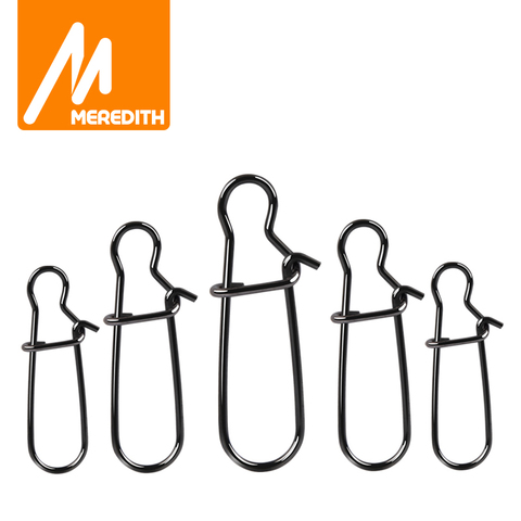 Meredith 50pcs acier inoxydable connecteur de pêche rapide pince serrure Snap pivotant anneaux solides sécurité boutons-pression pêche crochet outil Snap ► Photo 1/6