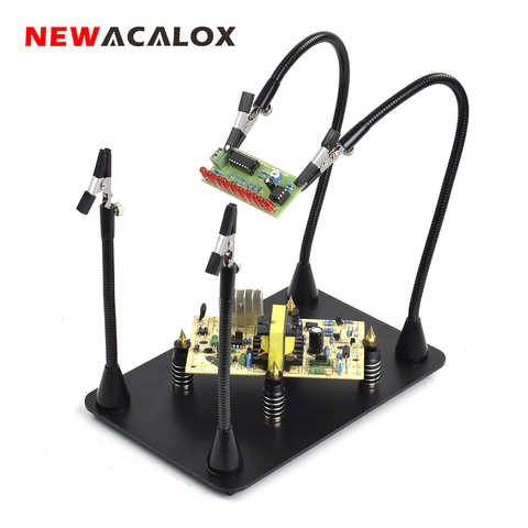 NEWACALOX – Station de soudage pour PCB avec 4 bras magnétiques flexibles, avec pince crocodile à 360 degrés ► Photo 1/6