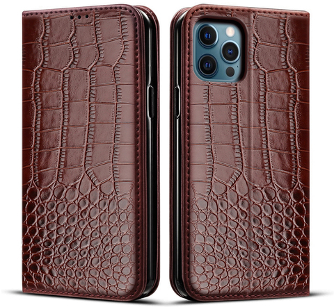 Étui portefeuille de luxe en cuir pour iPhone, couverture complète Business, style livre X, pour iPhone 12 Mini 11 Pro Max XR XS MAX 6 6S 7 8 Plus ► Photo 1/6