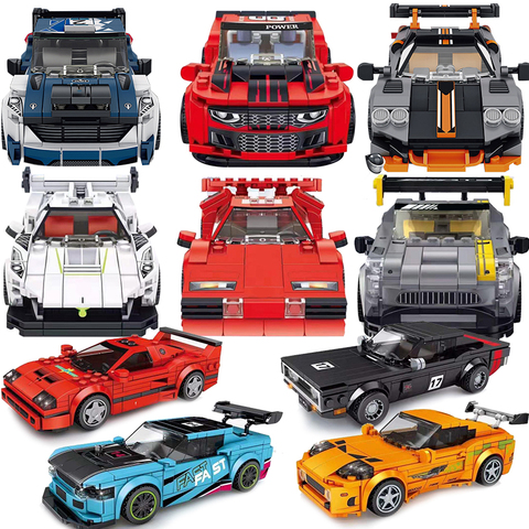 Champions de vitesse Muscle voiture recueillir Supercar F1 briques construction modèle blocs Moc Kits enfants jouet garçons ville véhicule SuperRun ensembles ► Photo 1/6