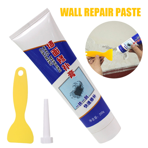 Pâte de réparation universelle, crème de réparation pour murs, mastic, beau scellant pour trous pelés craquelés, grattoir mural, 250g ► Photo 1/6