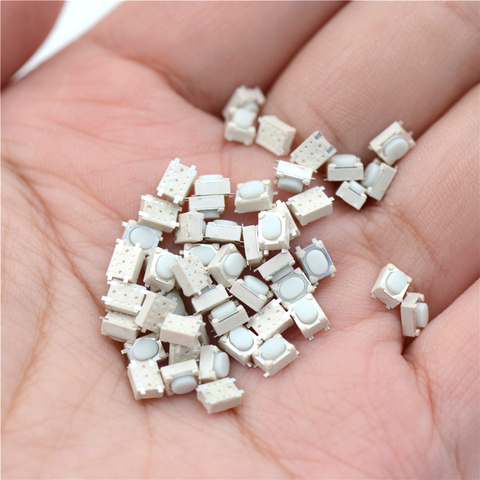 50 pièces/lot Micro bouton interrupteur Tactile SMD 4Pin 3X4X2.5MM blanc Tactile Tact bouton poussoir Micro interrupteur momentané ► Photo 1/6