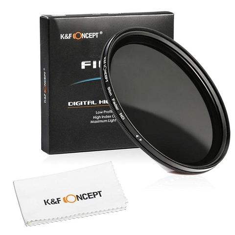 K & F CONCEPT mince ND2-400 filtre d'objectif de caméra réglable Fader Variable 37 49 52 55 58 62 67 72 82mm pour Canon Nikon Sony appareil photo ► Photo 1/6