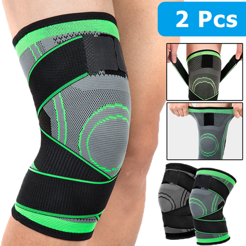 Manchons de Compression du genou pour hommes et femmes, 1 paire de genouillères de sport, soulagement des douleurs articulaires, arthrite, course à pied, Fitness, élastique ► Photo 1/6