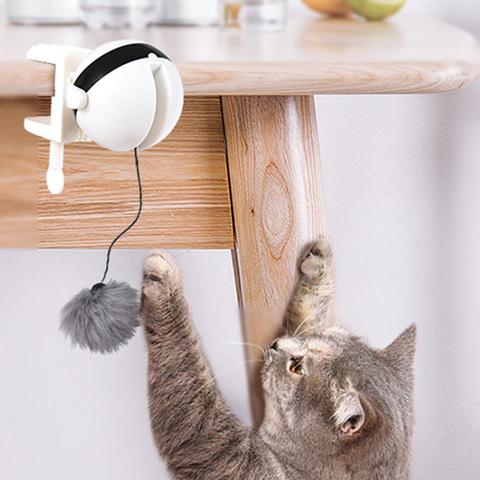 Mouvement électronique chat jouet chat Teaser jouet Yo-Yo boule de levage électrique Flutter rotatif interactif Puzzle intelligent chat de compagnie balle jouet ► Photo 1/6