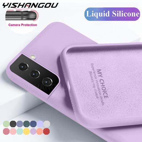 Pour Samsung S21 Ultra étui d'origine en Silicone liquide housse pour Samsung S21 Plus A51 A71 A31 A21S A50 A70 S20 FE Note 20 étui ► Photo 1/6