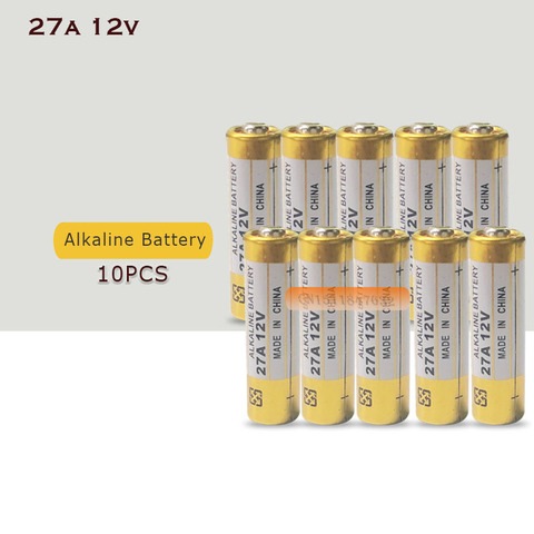 10 PCS 27A 12 V sèche alcaline batterie 27AE 27MN A27 pour sonnette, alarme de voiture, walkman, voiture télécommande etc ► Photo 1/6