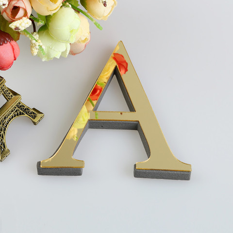 Sparadrap décoratifs 3D en lettres noires/rouges/or/argent, 10/15CM, effet miroir, lettrage de nom, autocollants muraux pour la décoration de la maison ► Photo 1/6