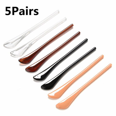 5 paire de lunettes en métal jambe mince anti-dérapant mince trou lunettes rond support manchon Silicone souple prévenir les Allergies crochets d'oreille ► Photo 1/6