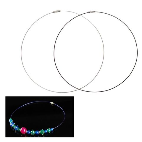 Collier ras du cou en acier inoxydable, 10 pièces, cordon avec fermoir à vis en laiton, pour fabrication artisanale bijoux à bricoler soi-même ► Photo 1/6