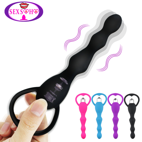 Vibromasseur Anal Sex Toy pour femmes perles anales vibrateurs Massage de la Prostate Gay Silicone lisse mais bouchons jouets sexuels pour Couple ► Photo 1/6