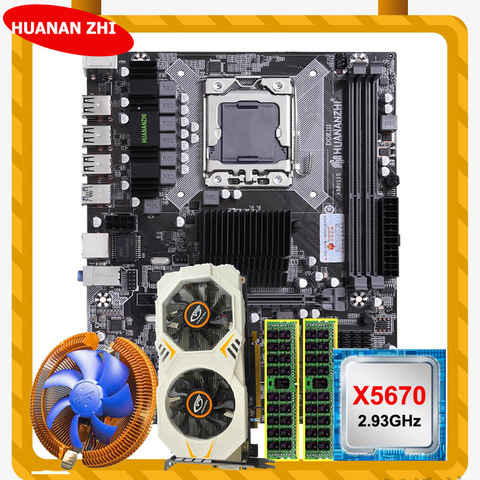 Huanzhi-carte mère X58 LGA1366, processeur Intel Xeon X5670, 2.93GHz, refroidisseur de processeur RAM, 8 go (2x4 go) REG ECC, carte vidéo GTX750Ti, 2 go ► Photo 1/6