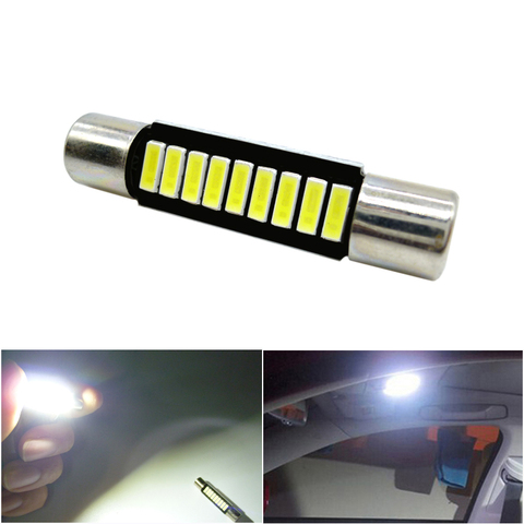 Ampoule led C5W pour intérieur de voiture, lumière de miroir de vanité, pare-soleil, fusible blanc, ampoule C5W C10W 28mm 29mm 12V ► Photo 1/6