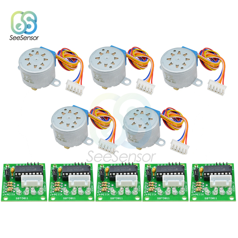 5 pièces ULN2003 28BYJ-48 5V 12V réduction moteur pas à pas moteur pas à pas 4 phases moteur pas à pas pour arduino 5 pièces moteur + 5 pièces ► Photo 1/6