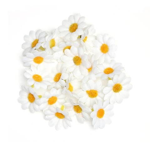 50pcs printemps artificiel Gerbera Daisy fleurs têtes tournesol bricolage gâteau/décoration de fête de mariage fleurs artificielles artisanat ► Photo 1/6