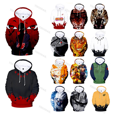 Sweat à capuche avec dessin animé Naruto pour enfant, Streetwear imprimé en 3D, surdimensionné, Harajuku, vêtements d'hiver, dessin animé, manches longues ► Photo 1/6