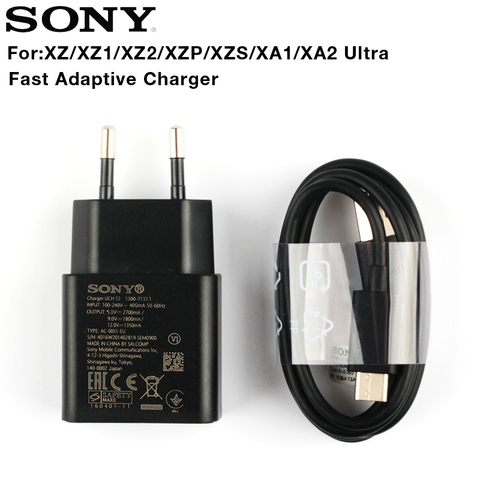 Chargeur rapide Original adaptateur Chatger pour Sony Xperia XZ2 XZ Premium XZP XZs G8232 X câble Compact F5321 XA2 Ultra type-c ► Photo 1/6