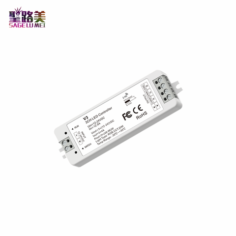 V3 12-24VDC rvb/CCT/gradation 3 canaux sans fil LED contrôleur rvb 2.4G RF récepteur sans fil pour ruban de bande de lumière rvb LED ► Photo 1/1