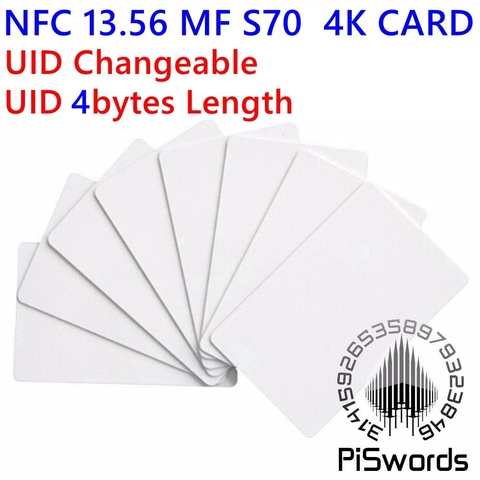 NFC – carte magique chinoise S70 UID, 13.56Mhz, 4 octets réécriture, modifiable, copie clone ► Photo 1/2