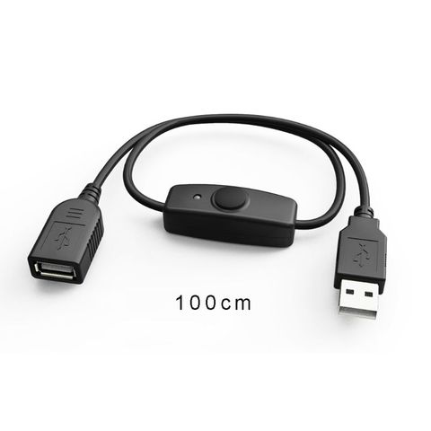 Rallonge de synchronisation de données USB 2.0, câble d'extension avec interrupteur ON/OFF, indicateur LED pour Raspberry Pi, PC, ventilateur, lampe LED, USB Ch ► Photo 1/6