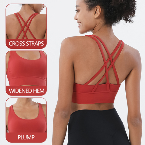 SOISOU Nylon haut femmes soutien-gorge Sexi haut femme sous-vêtements respirants femmes Fitness Yoga sport soutien-gorge pour femmes gymnastique 10 couleurs ► Photo 1/6