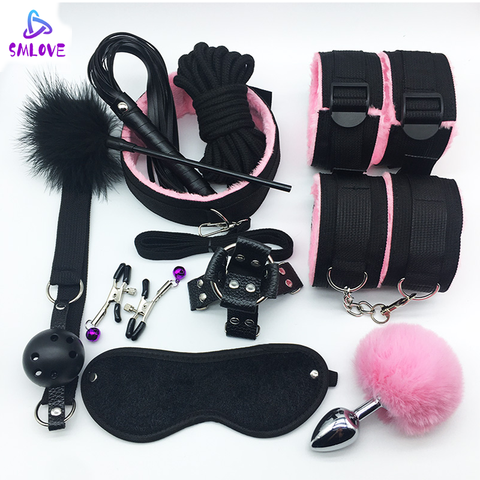 SMLOVE – menottes pour sexe, collier, fouet, pinces à mamelon, corde de Bondage BDSM, jouets sexuels érotiques adultes pour femmes, Couples, fesses anales ► Photo 1/6