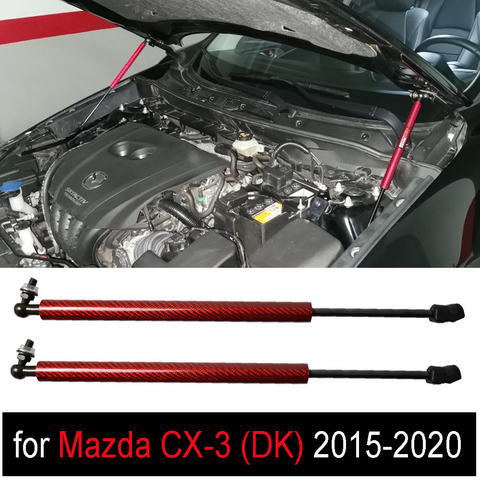 Amortisseur de choc, pour MAZDA CX3 CX-3 DK 2015-2022, capot avant, modification de pare-chocs de gaz, en fibre de carbone, accessoire de voiture ► Photo 1/6