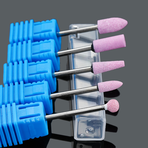 Mèches en céramique rose, fraise électrique pour manucure, limes à ongles en corindon, Machine, perceuse à ongles, accessoires de polissage ► Photo 1/6