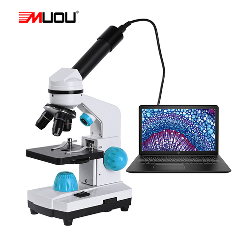 Microscope HD biologique à Zoom 2000x + accessoires 13 pièces + oculaire électronique monoculaire pour étudiants, enseignement en laboratoire, LED USB ► Photo 1/6