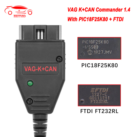 Câble du double K VAG d'outil de Diagnostic avec la puce FTDI FT232RL pour le câble d'interface USB de Diagnostic de VW/AUDI/Skoda/Seat OBD2 ► Photo 1/6