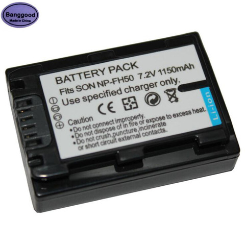 Batterie d'appareil photo NP-FH50 NPFH50, 1150mAh, NP-FH50, pour Sony NP-FH40, NP-FH30, NP-FH60, NP-FH70, pour Alpha DSLR A230, A330, A380, HX200, nouvelle collection ► Photo 1/1