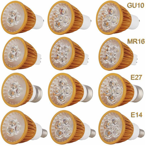 Ampoules LED pour projecteur, lampe à intensité réglable GU10 E27 E14 B22 E12 MR16 DC 12V 220V 110V 9W, 12W 15W, 10 pièces/lot ► Photo 1/1