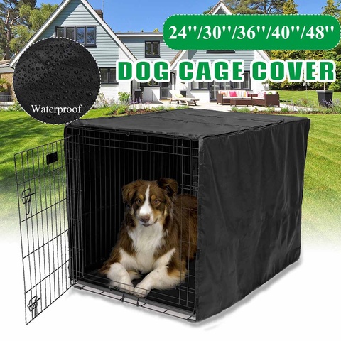 Couverture de maison de chenil de chien imperméable à l'eau étanche à la poussière Durable Oxford couverture de Cage de chien pliable lavable en plein air ► Photo 1/6