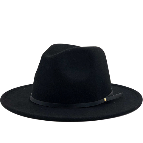 Chapeau en laine pour hommes et femmes, modèle simple à larges bords style Gangster, jazz, Vintage, en feutre, Trilby Fedora, pour dames élégantes, unisexe, automne-hiver ► Photo 1/6