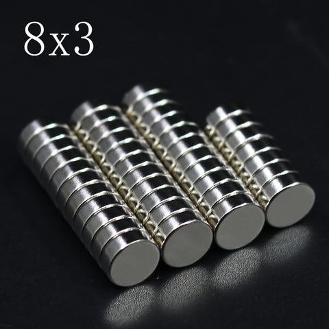 20/50/100/200 Pcs 8x3 néodyme aimant 8mm x 3mm N35 NdFeB rond Super puissant fort Permanent magnétique imanes disque ► Photo 1/6