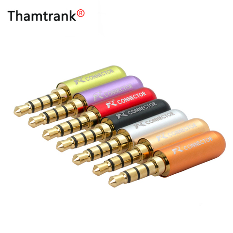 10 pièces/lot Mini Jack 3.5mm 4 pôles mâle prise aluminium coque stéréo 4Pin 3.5 Jack fil connecteur Heaphone écouteur prise ► Photo 1/6