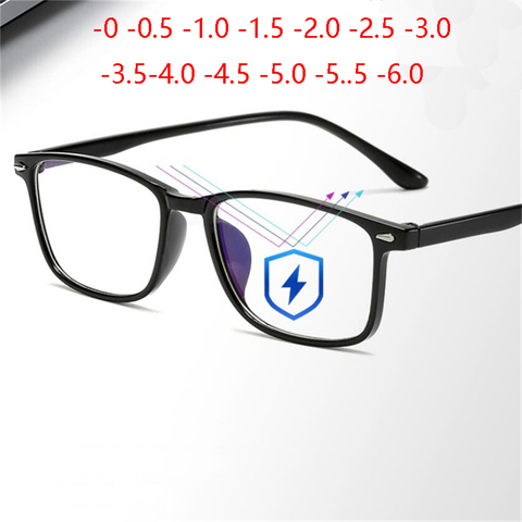 Lunettes myopie unisexe, à la mode, à revêtement bleu, 0-1, 1.5, 2, 3, 2.5, 4, 3.5, 5, 4.5, pour hommes et femmes ► Photo 1/6