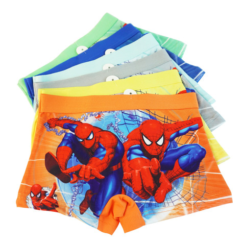 Hiver nouveau coton enfants culottes pour bébé garçon 3-8 Y sous-vêtements doux Marvel Spiderman Cars Boxer slips bande dessinée Shorts ► Photo 1/6