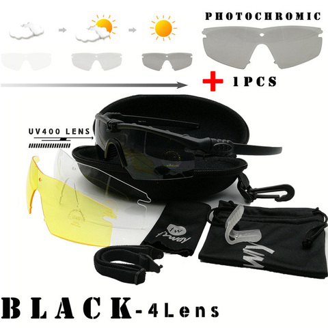 Tactique M 3.0 grève photochromique lunettes de soleil Protection militaire TR90 cadre Standard question lunettes UV400 extérieur vélo lunettes ► Photo 1/6