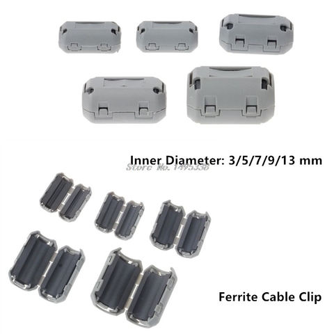 3.5/5/7/9/13mm Ferrite noyau cordon anneau starter perle RFI EMI filtre anti-bruit pour cordon d'alimentation USB câble antenne câble Audio ► Photo 1/6