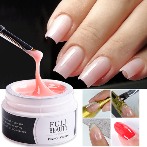 1 boîte ongles Extension Gel rose blanc clair Poly UV constructeur Gel pour ongles Extensions de doigt forme conseils français Nail Art outils LY1623 ► Photo 1/6