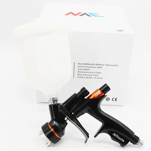 NVE – pistolet de peinture HVLP en acier inoxydable, 1.3mm, outil de peinture automobile, pulvérisation plus élevée, style cool, aérographe ► Photo 1/6